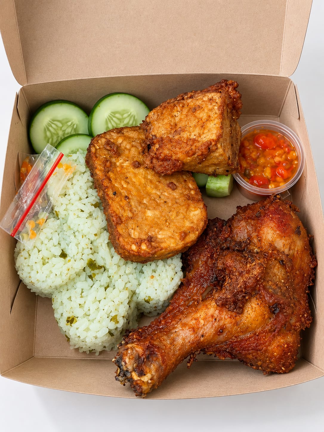 Ayam Goreng Bawang Putih + Nasi Daun Jeruk